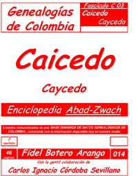 Este libro incluye los apellidos:
Caicedo Caycedo