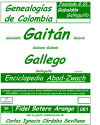 Este libro incluye los apellidos: 
Gabaldón, Gabela, Gabrier, Gacha, Gachandea, Gady, Gáfaro, Gago, Gaillard, Gaitán, Galán, Galarza, Galarzo, Gálatas, Galavís, Galeano, Galíndez, Galindo, Gallai, Gallardo, Gallegher, Gallego, Gallegos, Galleguillo